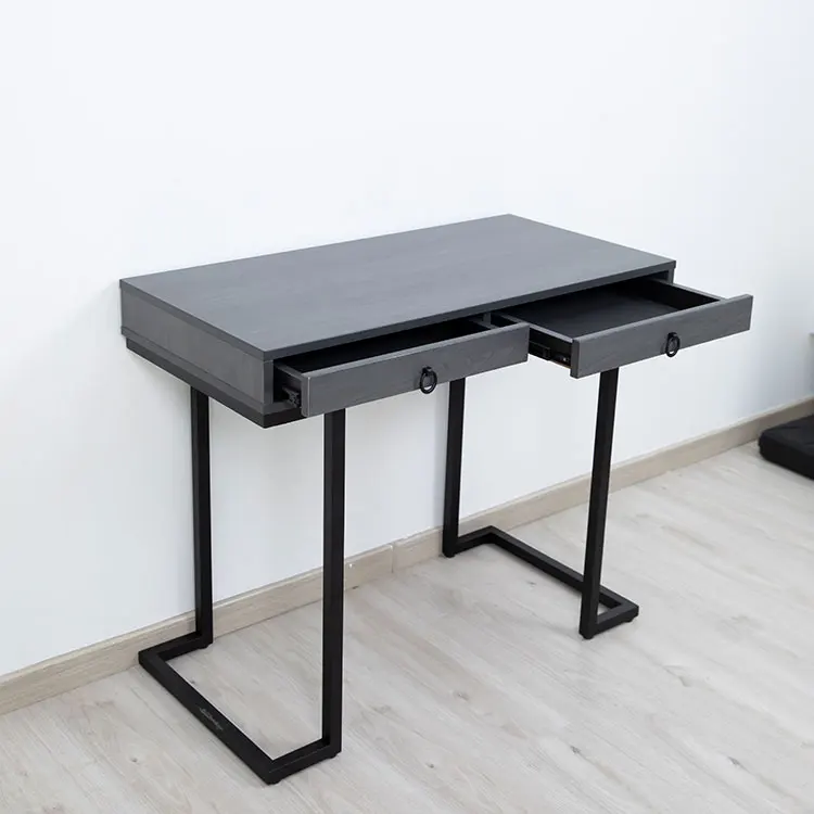 Hot sale metal wooden dressing table 2 drawer bedroom Industrial style desk