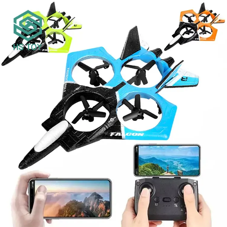 HS TOY 2.4G Dual Control Camera Fighter Model Auto Return Watch Sensing EPP Foam RC Plane Airplane With USB