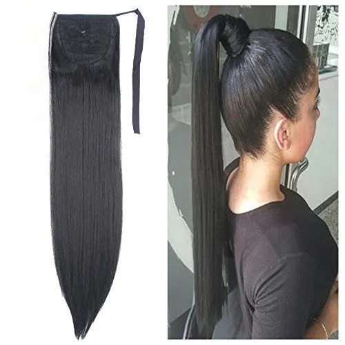 Wholesale 100% virgin human hair straight brazilian ponytail hair extension for black women