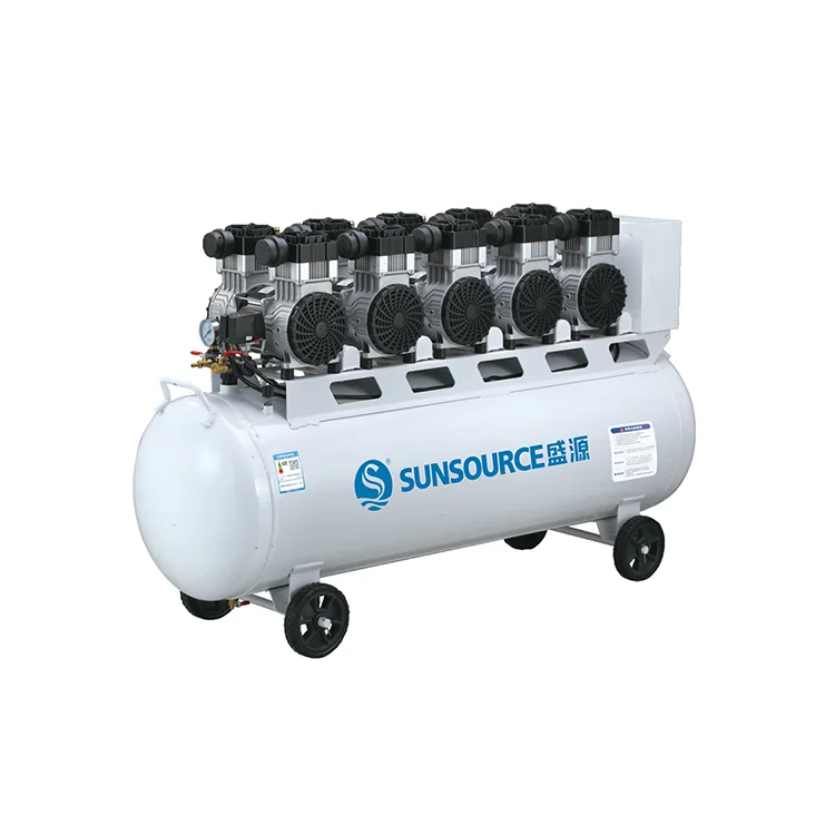 China 5.5-9Kw 8Bar Portable High Pressure Valves Electrical Large Silent Oil Free Air Compressors