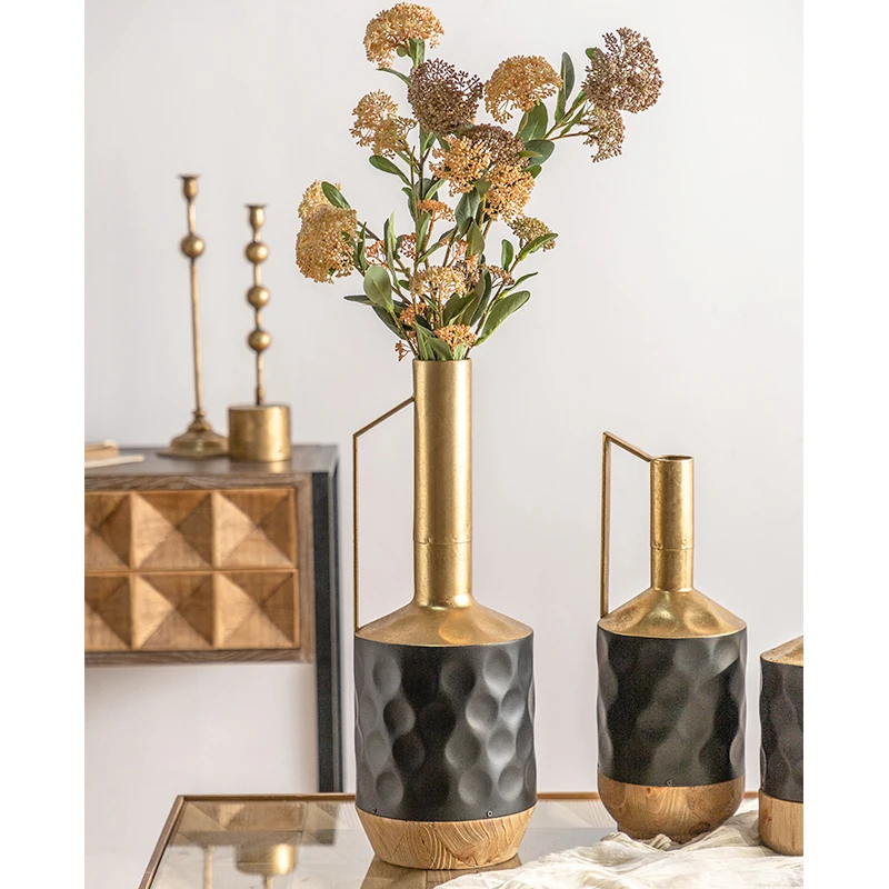Nordic Vase 2022 New Luxury Table Vase Home Dried Flower Arrangement Decoration Nordic Style Modern Metal Desktop Flower Vase