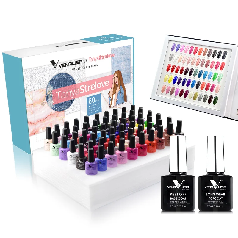2022 Newest Venalisa 60 pcs Acrylic Nail Gel Polish Learner Kit UV Gel Color Nail Polish Enamel Varnish only supply for Russia