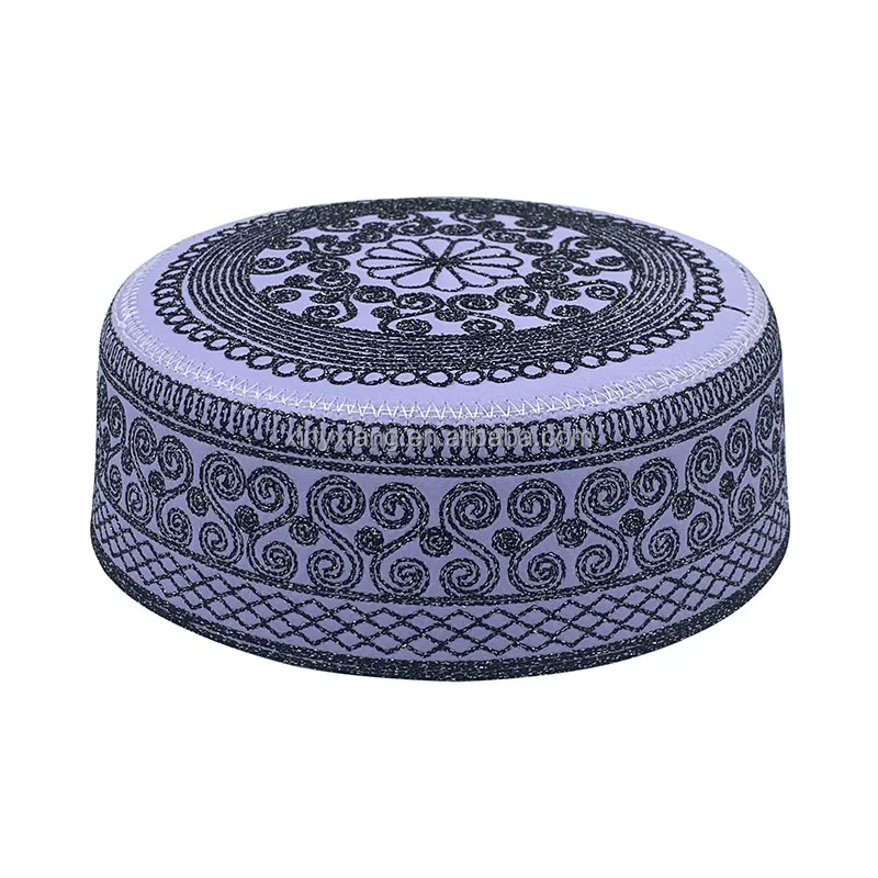 Factory Wholesale Men Muslim Prayer Kufi Hat Prayer Headwear Cap Islamic Beanie Skull Cap Embroidery Kofia Topi Sun Hats