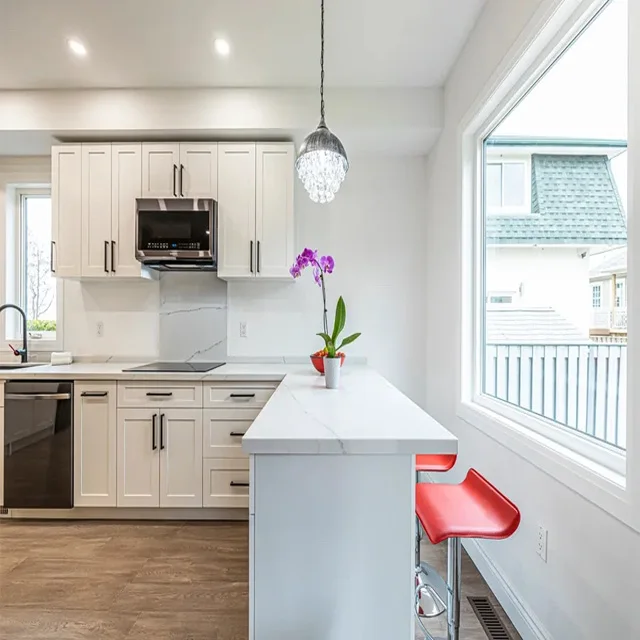 Wholesale cupboard American style morden kitchen cabinets set Install effect chart