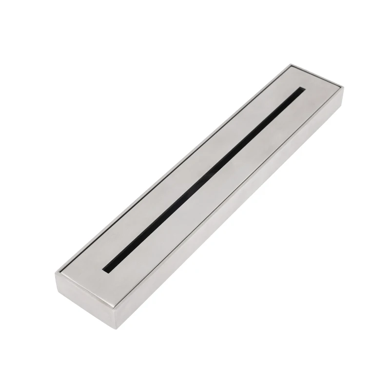 Factory Supply Stainless Steel Anti-Odor Conceal Long Square Shower Bathroom Drainer Thicken Floor Drain Tile Insert Drains