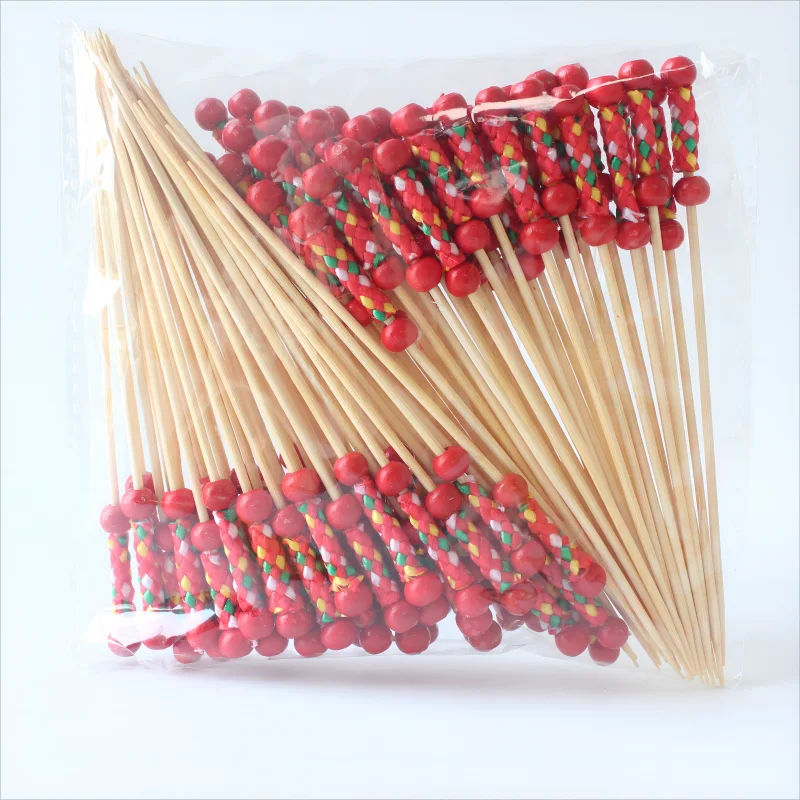 Jimao 2023 Disposable New Chinese Cocktail Picks Party Skewer 4.7in Natural Color Cocktail Picks with Ciq