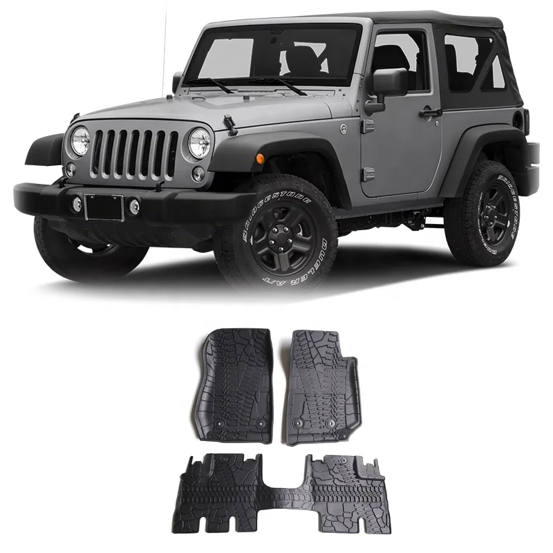 Spedking High Quality Products Interior Accessories Foot Mats Car Floor Mat For Jeep Wrangler JK 2014-2017 Floor Mat