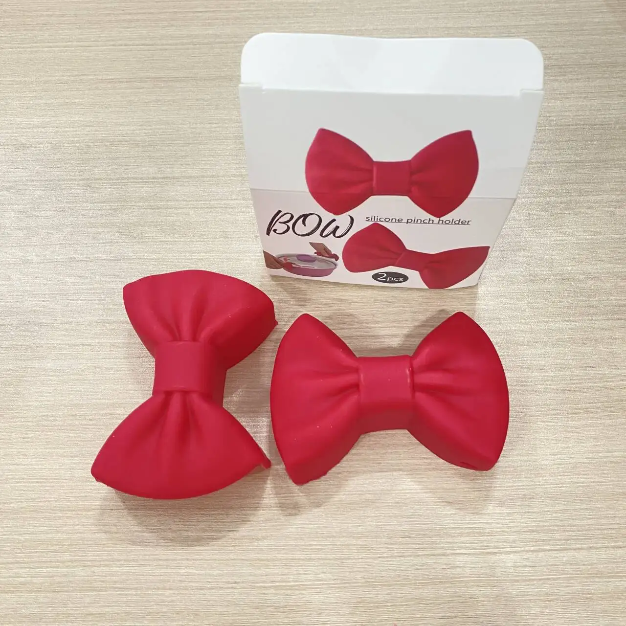 Bowknot Silicone Heat Insulation Kitchen Utensil Pot Clip Finger Protector Silicone Oven Mitt Bowknot Anti-slip Grip Bowl Clip