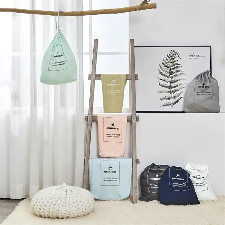 Like Mulberry Silk Ultra Soft Cooling 100% Lyocell Oragnic Bamboo Fitted Sheet Set Hypoallergenic Anti-Bacteria