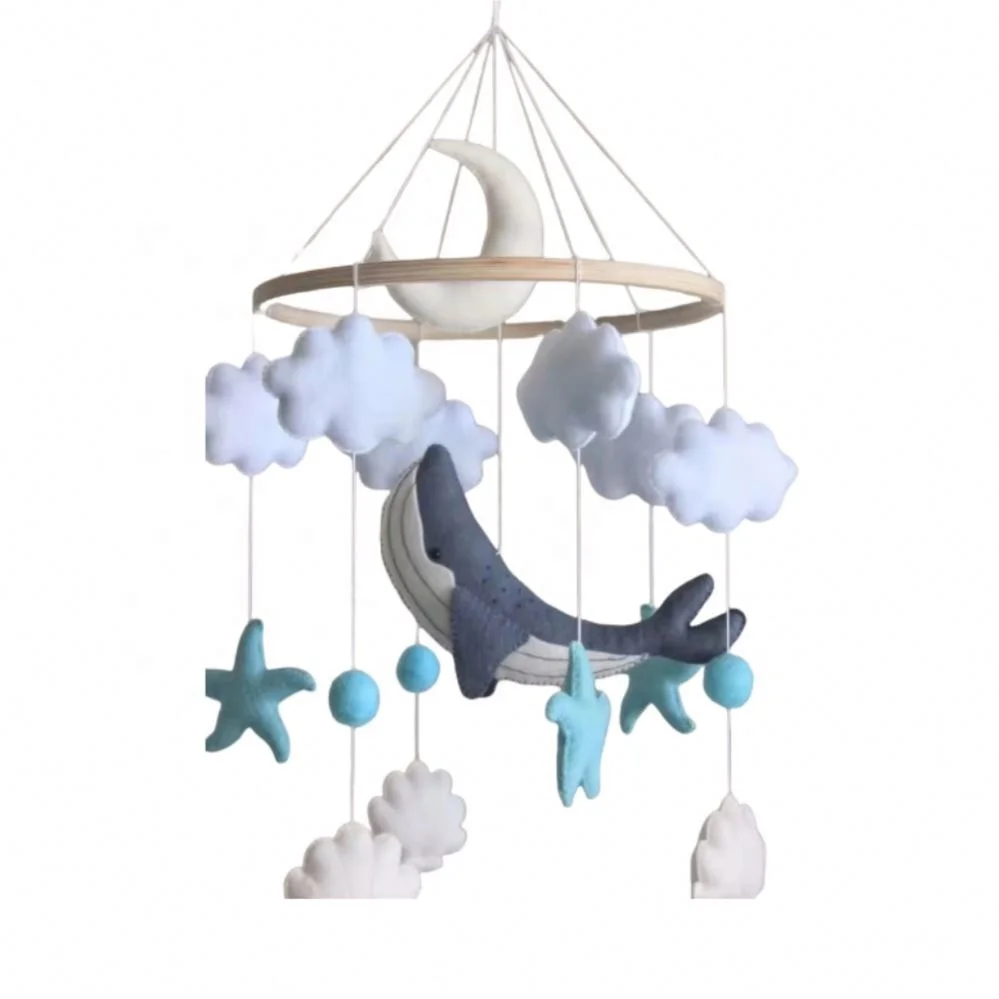 Классическая кровать в скандинавском стиле для новорожденных, детская кроватка, подвесное украшение, морской Кит, океан, детская кроватка ручной работы, мобильные телефоны