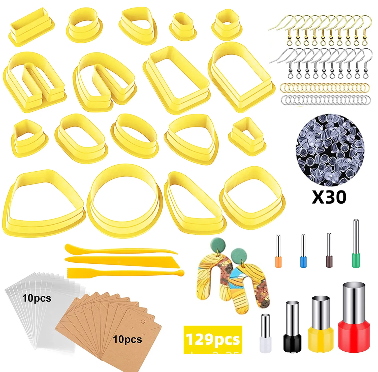 Clay Cutter Stainless Steel Polymer Clay Tool Pottery DIY Ceramic Craft Cutting Mold for Earring Jewelry Pendant Making