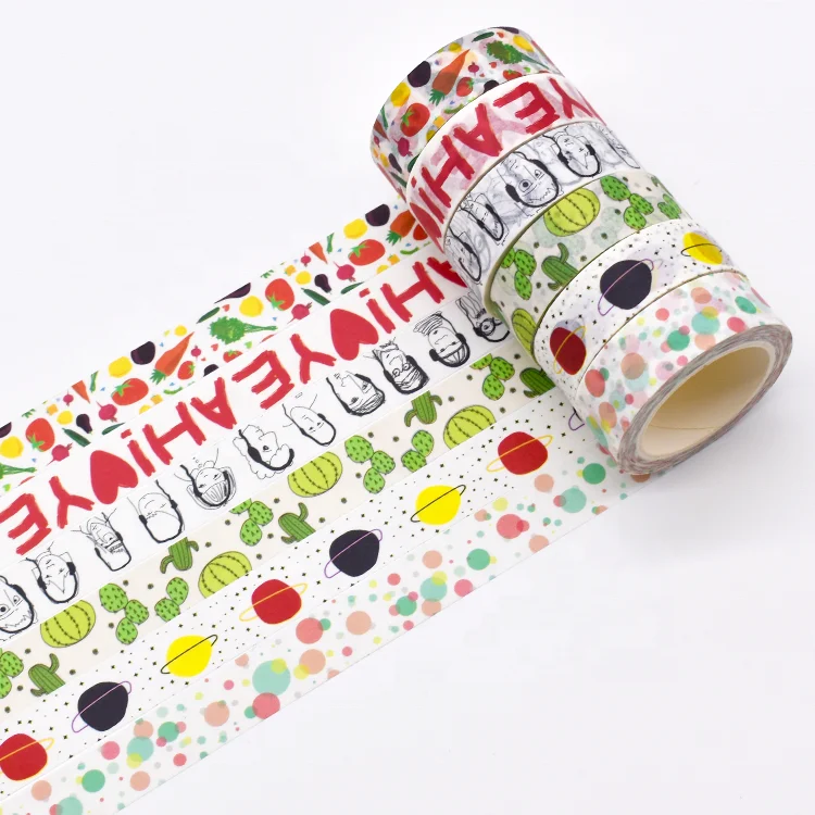 Colored Decoration holographic gold foil Washi Tapes custom printing for handicrafts