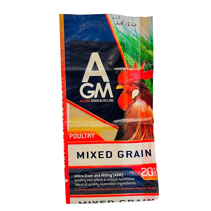 PP plastic packaging poly woven 25kg 50kg rice sack pp woven animal feed bag chicken fodder bag