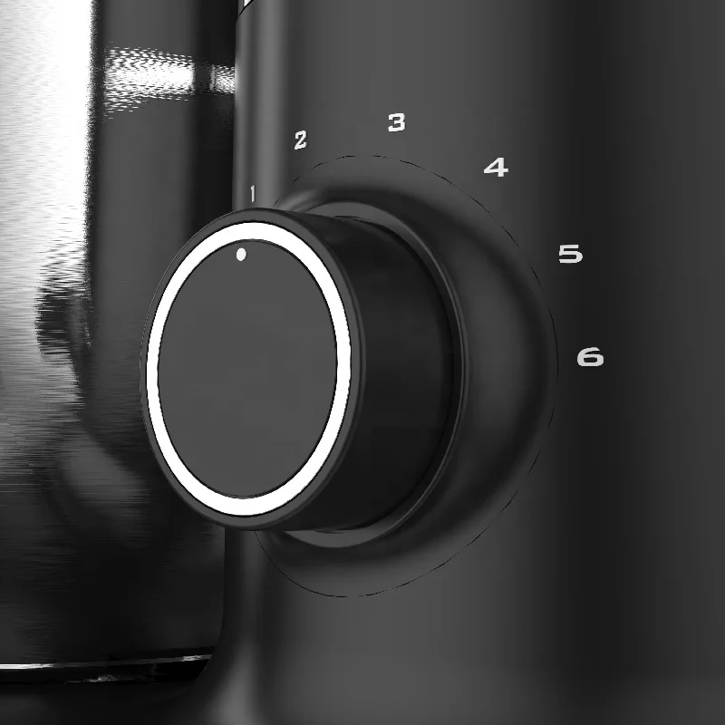 6 Speeds 1000W Customized Plastic Housing Stand Mixer with Full Metal Gears Belt-driven System and Transparent Lid for Kitchen