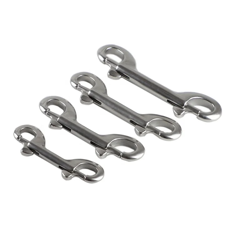 316 Stainless Steel Double Bolt Snap 2 Ends Carabiner Marine Grade Boat Fishing Scuba Diving Bucket Hook Snap Bolt