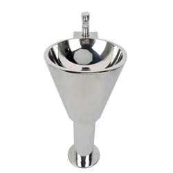 YUSUN Public Stainless Steel Floor Standing Wash Hand Basin With Pedestal