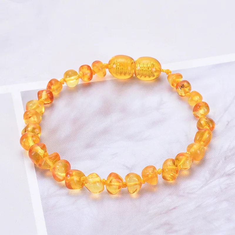 PUSHI new children bracelet irregular geometric baltic amber bracelet yellow amber bracelet for baby