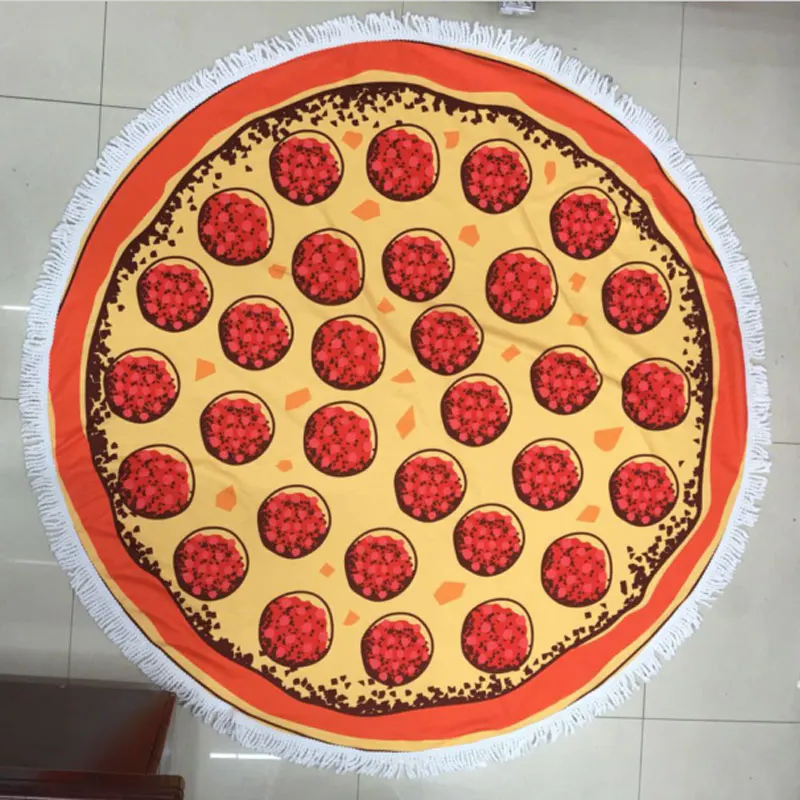 
Wholesale Round Circle Mandala Print Thick Microfiber Custom Beach Towel with Tassel 