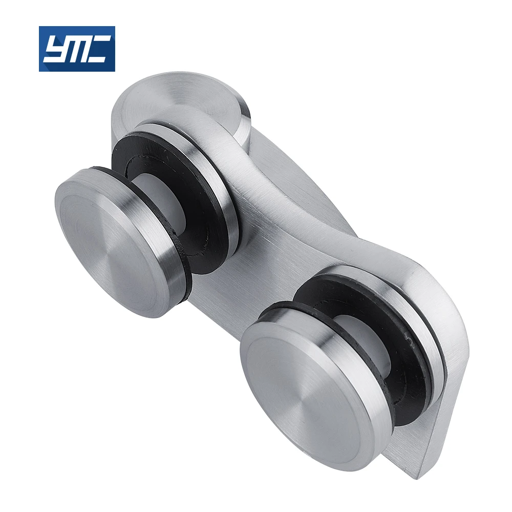 Easy Install Stainless Steel 304 Brushed Offset Bottom Patch Fitting Floor Clip Glass Door Clamp