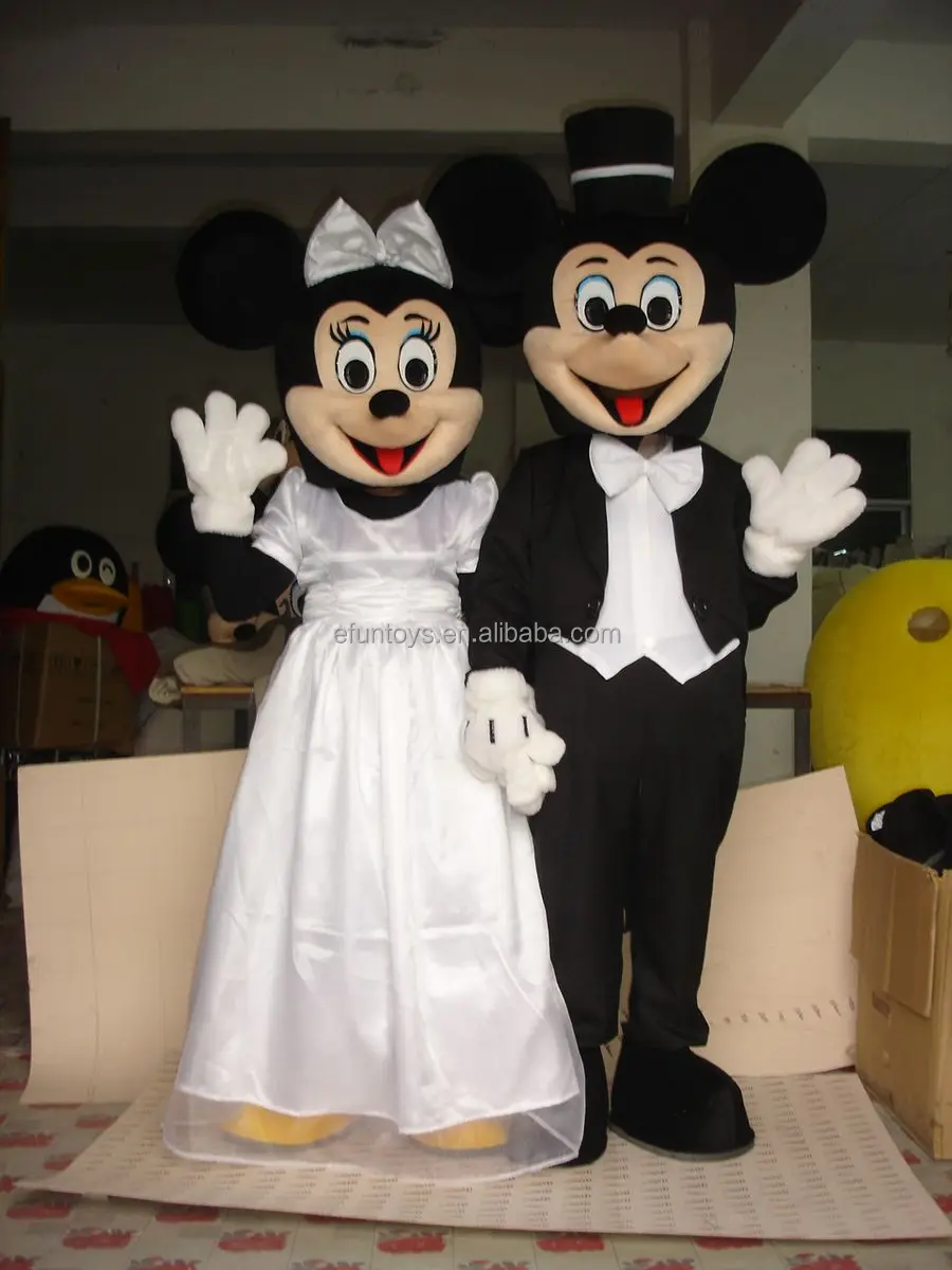 Efun MOQ 1 PC professional custom Mickey And Minnie Mascot Costume cartoon Mouse Fancy Cosplay Party Christmas costume For Adult