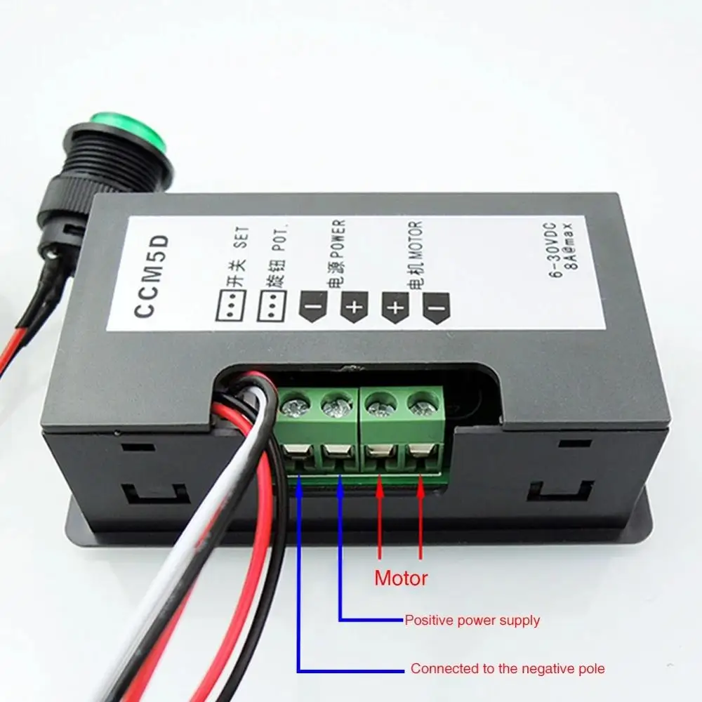 CCM5D Mini Motor PWM Controller DC 6V-30V 8A Digital Display LED 6V 12V 24V 12 Volt V Motors Controller Variable Speed Regulator
