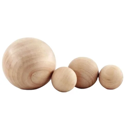 Wholesale log ball smooth natural wood non-porous DIY craft ball unprocessed decorative wood ball