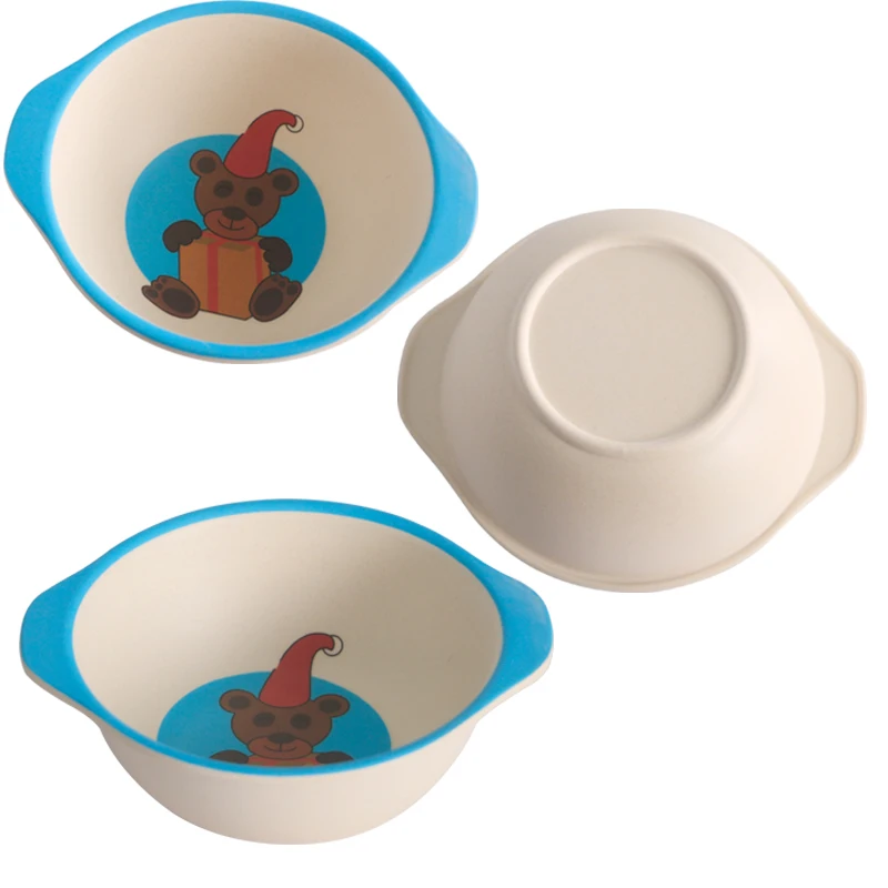 Hot Sale Bamboo ware Kids Set Melamine Baby Food Tray Kids Divided Dinner Plate baby feeding set