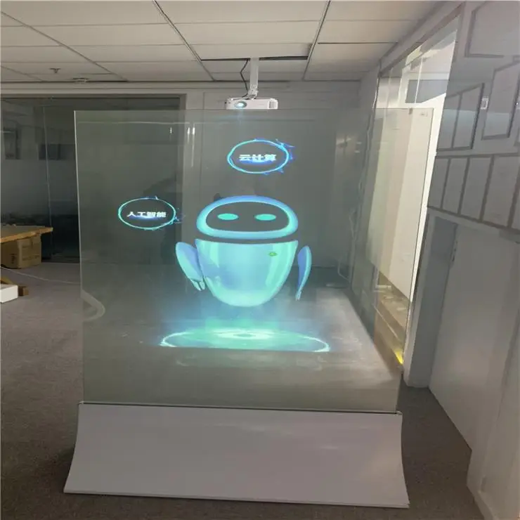 Factory Direct Price Advertising Holographic gray Holographic Film For Rear Projection stick on glass