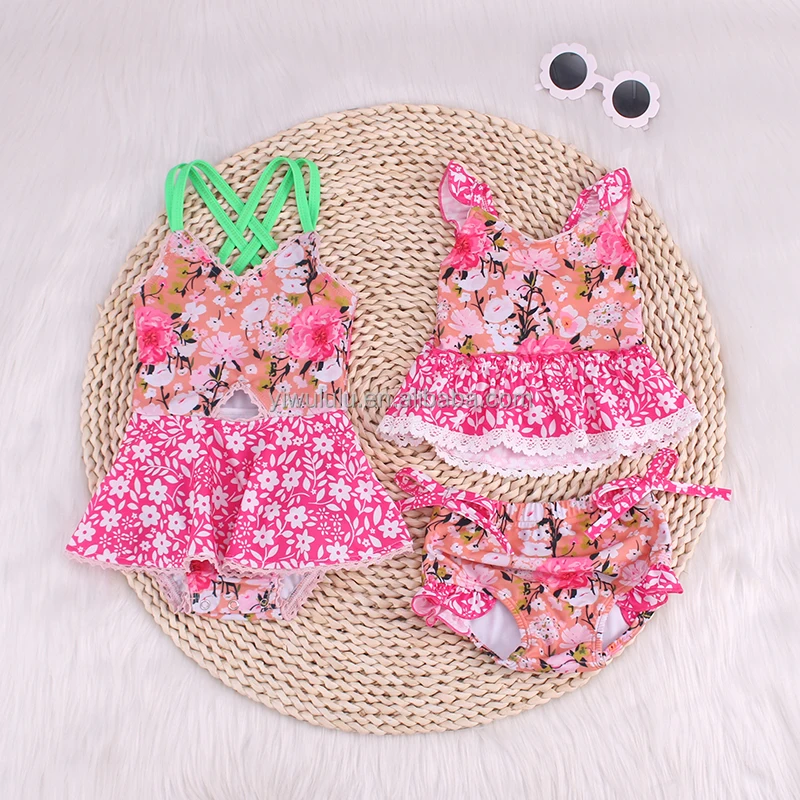 Summer Kids Bikini Swimsuit Bathing Suit Baby Girl One Piece Print Cute Swimwear