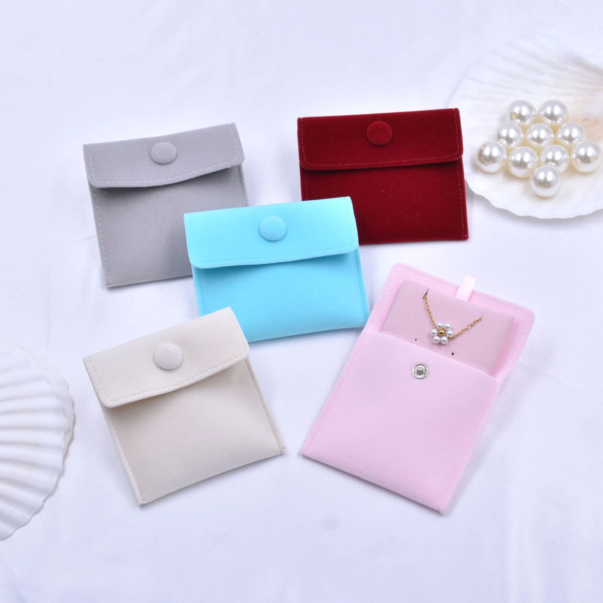 Factory Price Custom Logo Small Jewellery Ring Bracelet Necklace Pouch Packaging Bag Microfiber Jewelry Pouches With Strap