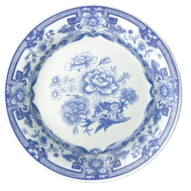 Chinese Ceramic White and Blue Dish Antique China Plate Dinner Dinnerware