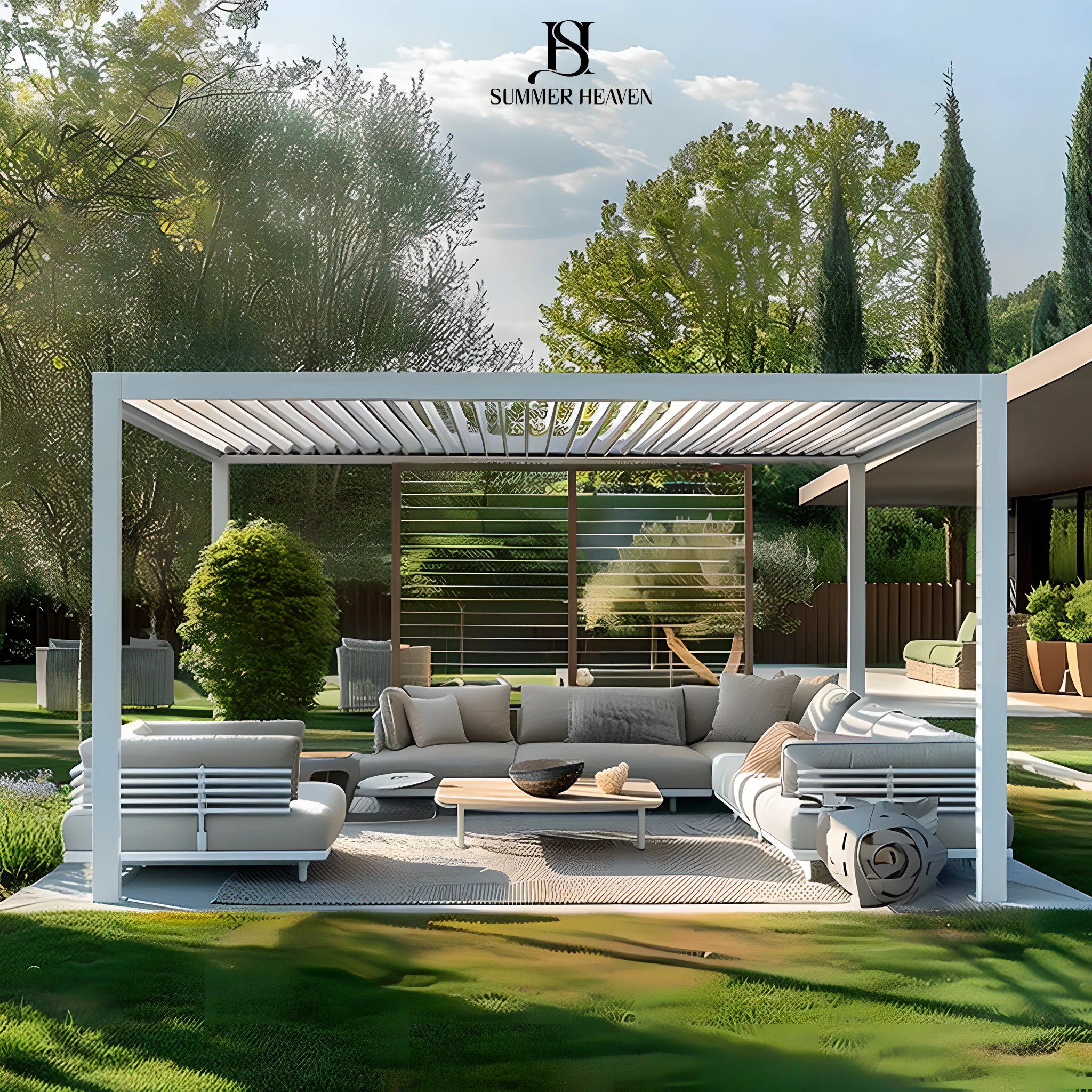 sun shade remote control aluminum modern manual pergola design bioclimatique system 3x3 3x4 4x3 4x6 gazebo garden backyard