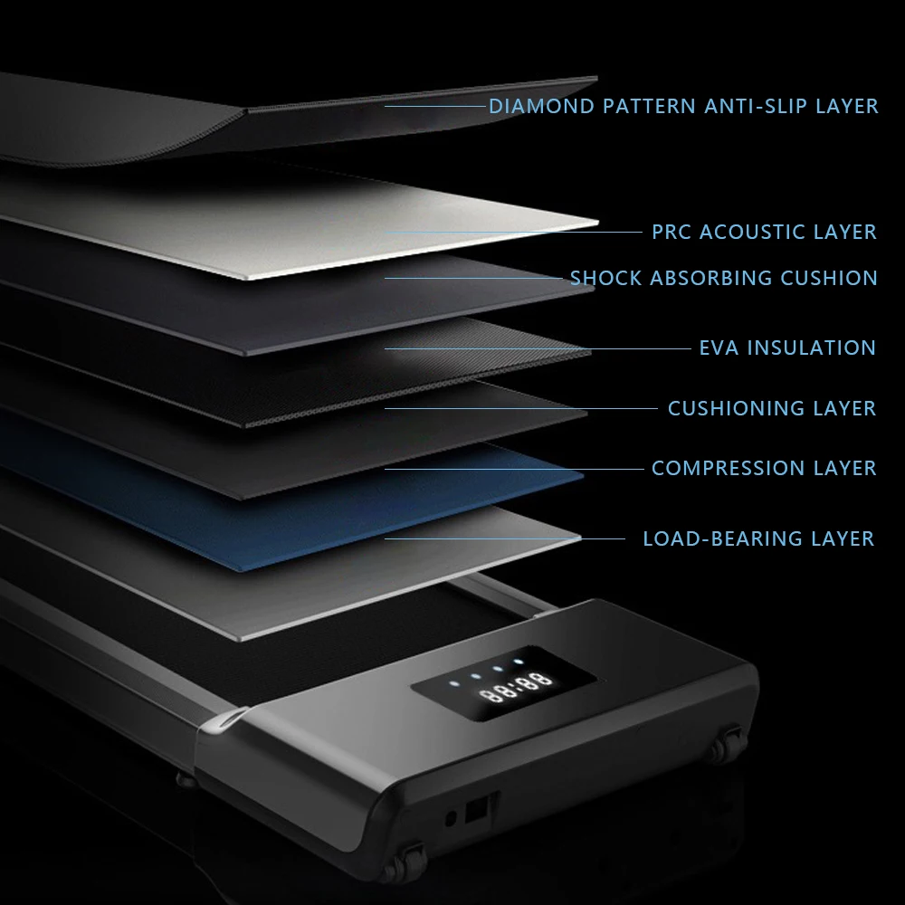 The newest model is a no-installation folding small fitness equipment home plate electric portable treadmill