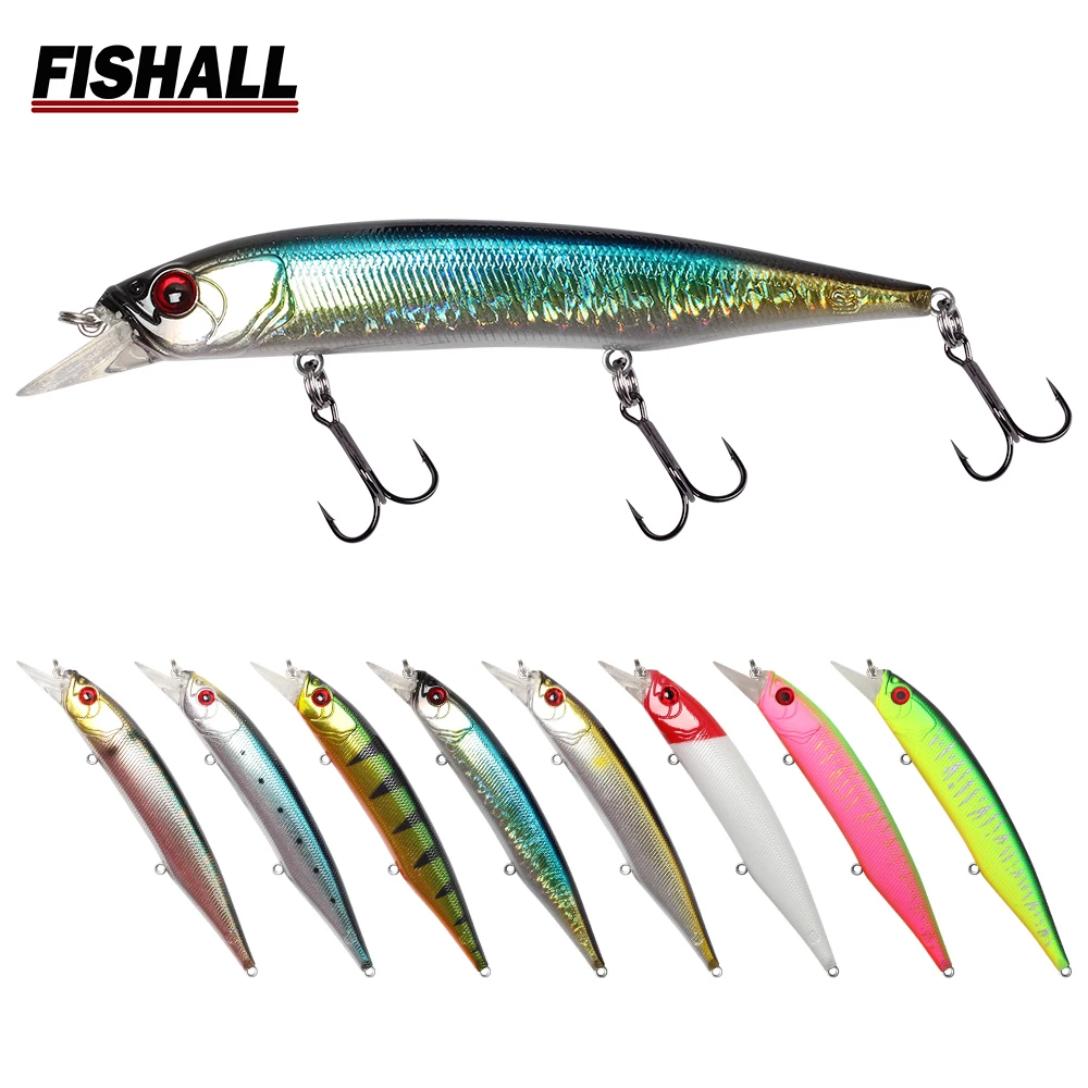 REALIS JERKBAIT Floating Minnow 3D Eyes Fishing Lure Wobbler Bass Pike  115mm 15.5g FM43