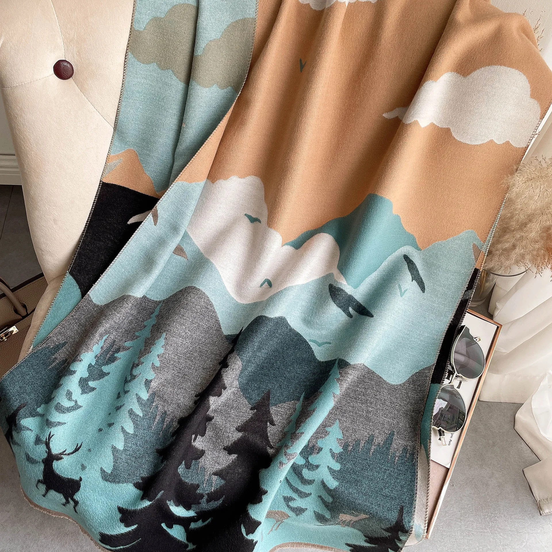 Top Sale Poncho For Women Autumn Winter Imitation Cashmere Poncho Scarves And Shawls