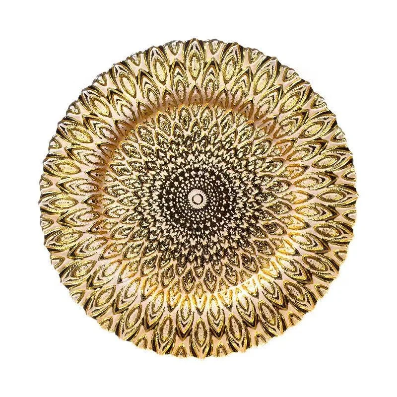 LCK131 Phnom penh glass tableware Gold to receive/dinner/salad glass painted gold plate