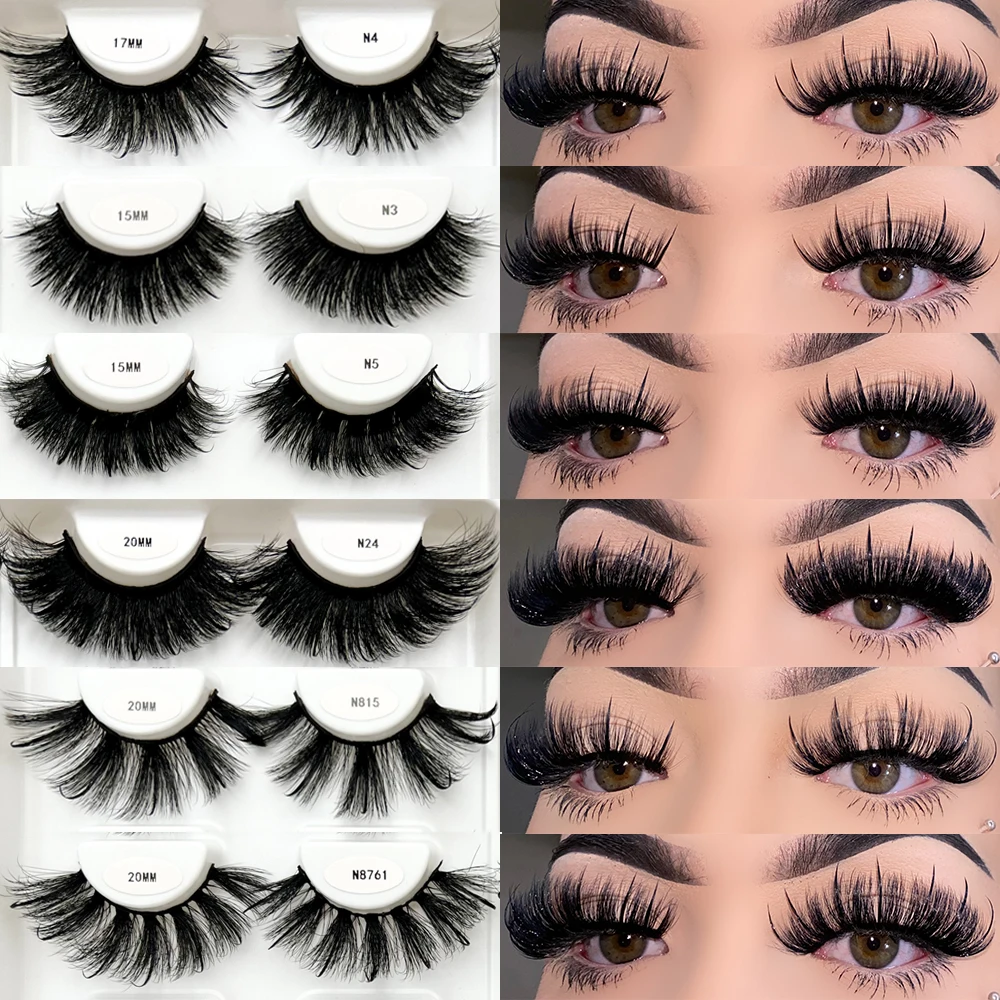 Fluffy Full Faux Mink Eyelashes  Vendors 15mm-25mmWholesale Mink Strip Lashes That Look like Eyelash Extensions Spiked Lash