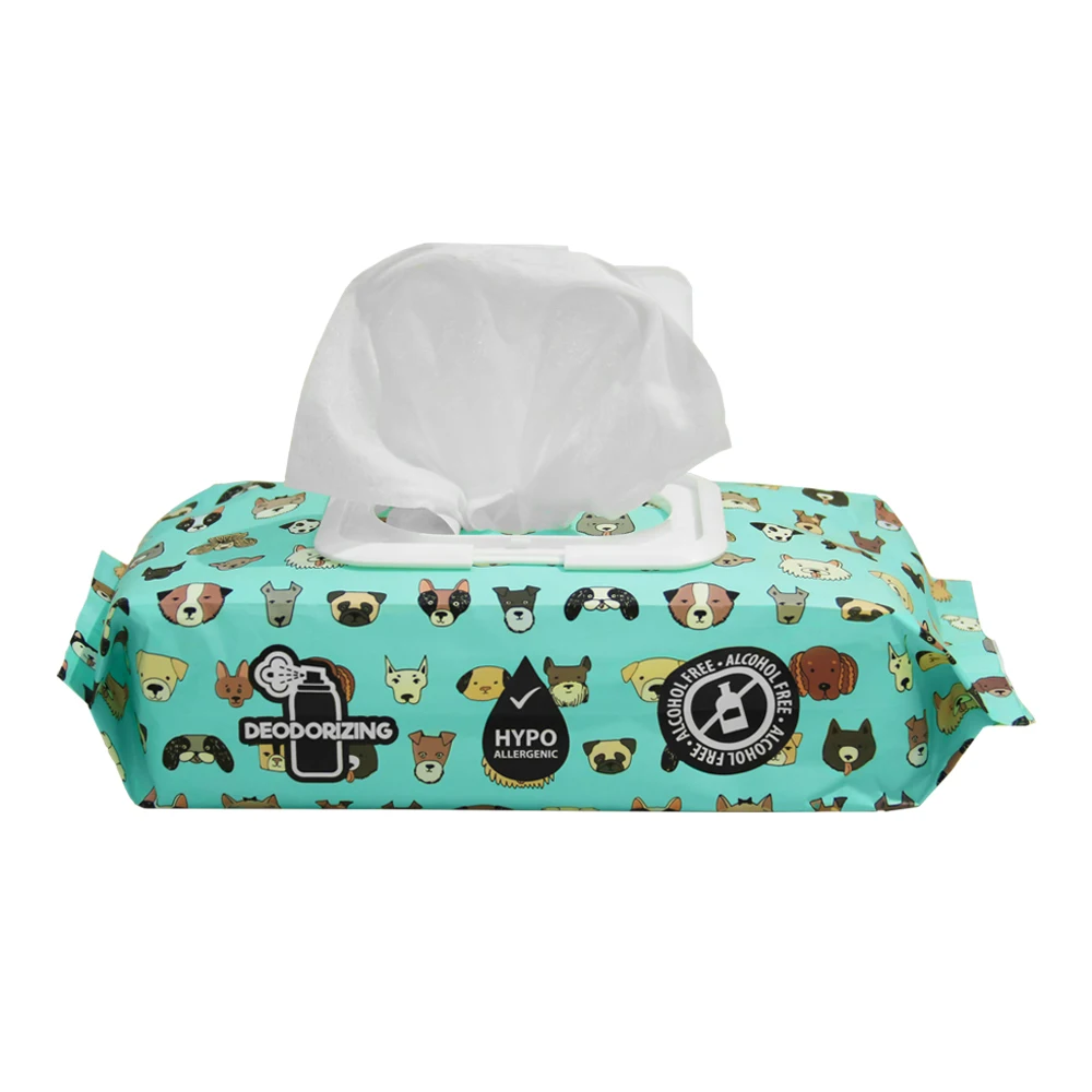 100% Biodegradable Bamboo Pet Wet Wipe for Dog Cat with Alcohol FREE