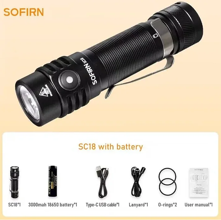 Flash Sale 1800lm SST40 Long range EDC Flashlight 18650 Rechargeable LED Torch TIR Optics Lens Lantern with Power Indicator