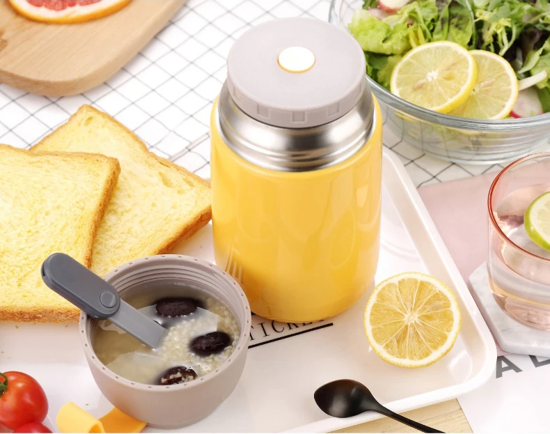 
Double wall Stainless Steel Food Warmer Food Jar Insulated Vacuum Food Flask with spoon 