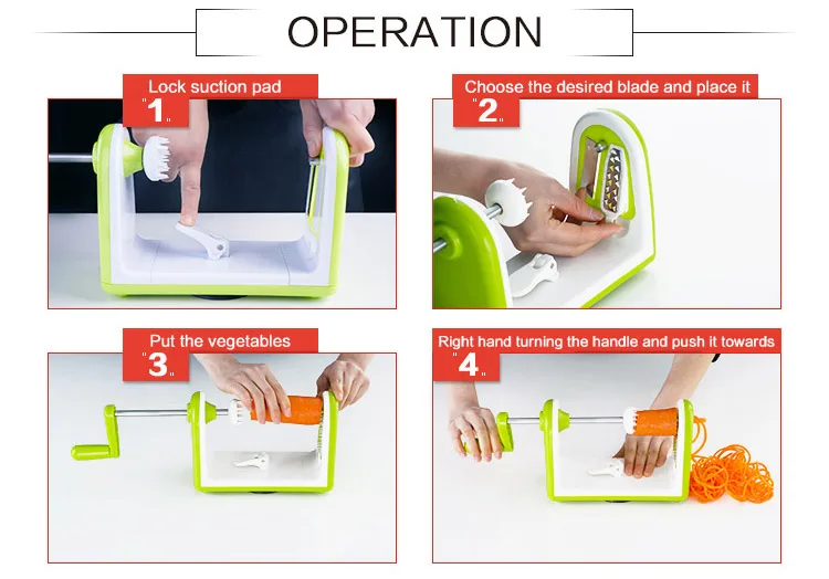 Wholesale high quality multi-function 5 blade vegetable fruit spiral slicer/vegetable spiralizer