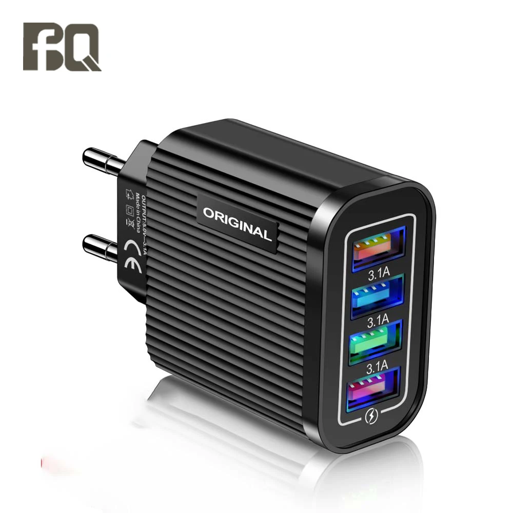 Hot New Products 4 Port Quick Charge Qc3.0 18w 5v 3.1a Usb 4 Wall Adapter Smart Charger