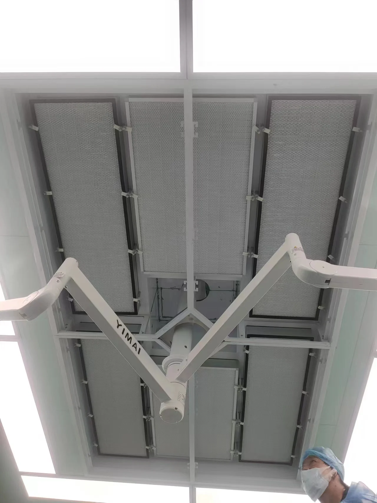 Inside a modern operating room Hybrid Integrated Digital O.R.  It is equipped with surgical table monitors, and other equipment