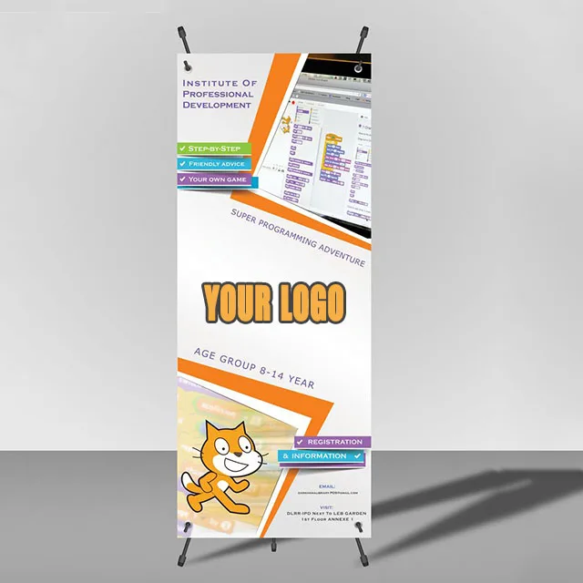 Custom Professional Personalized Wholesale Supplier with Picture Free Printing for Advertising & Promotion X Frame Banner Stand