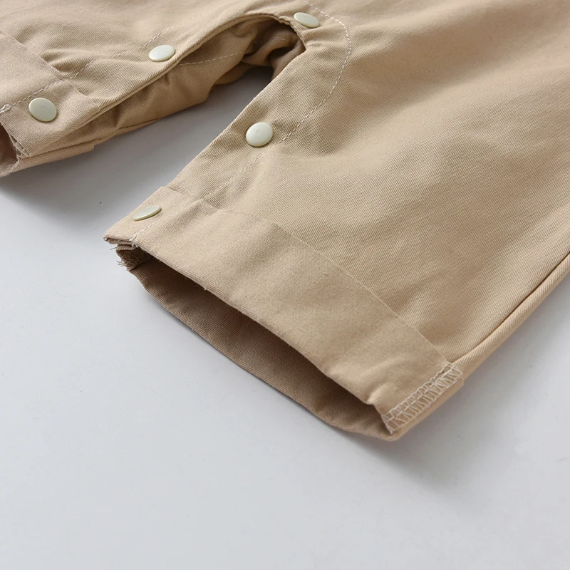 2022 Wholesale Cotton Toddler Baby Bodysuits Little Gentleman Cute Rompers Set Short Sleeve 1Y 2Y Infant Children Suit Boys