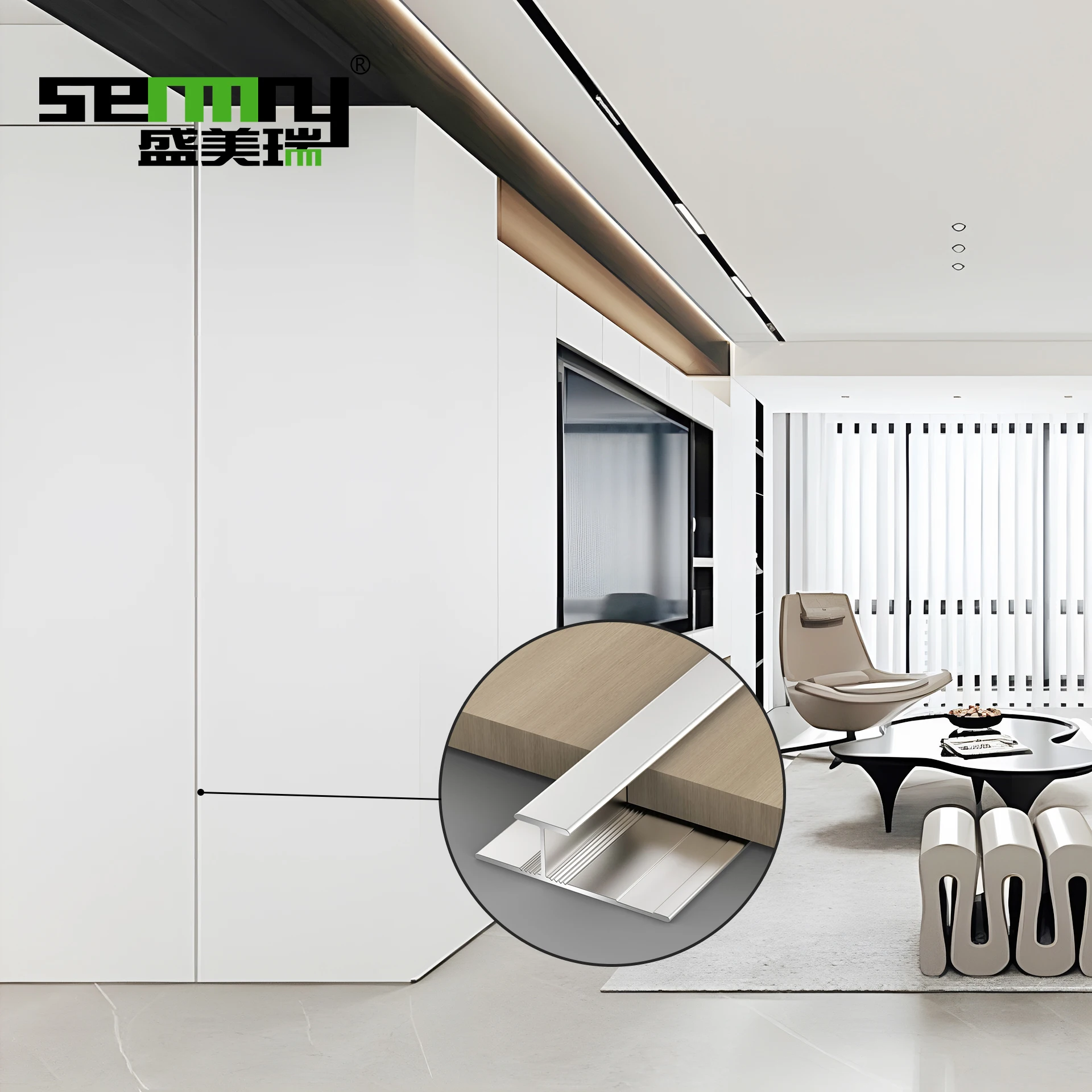 High Quality Brushed Profile Office Building Aluminium Strips Specialized High-End Aluminum Tile Trim