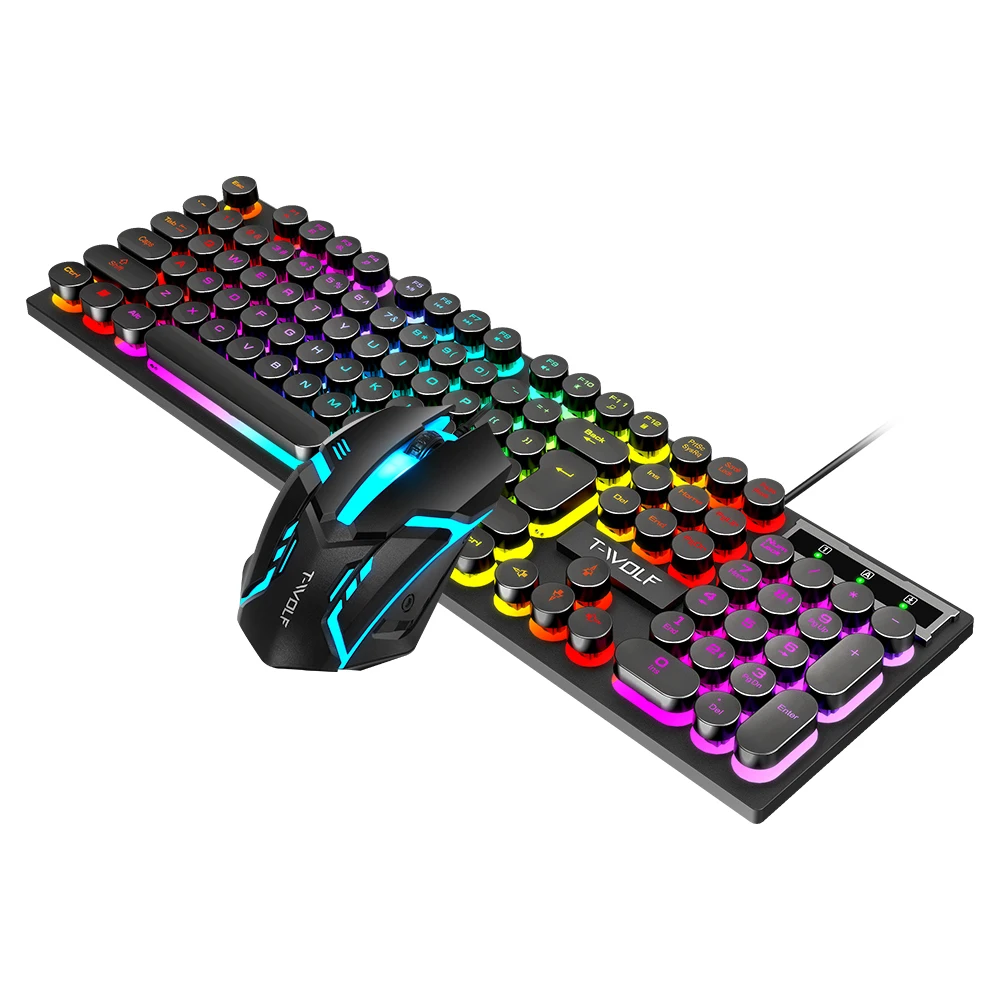 Top quality and good price keyboard and mouse backlight Led Colored Wired Gaming Keyboard And Mouse Set