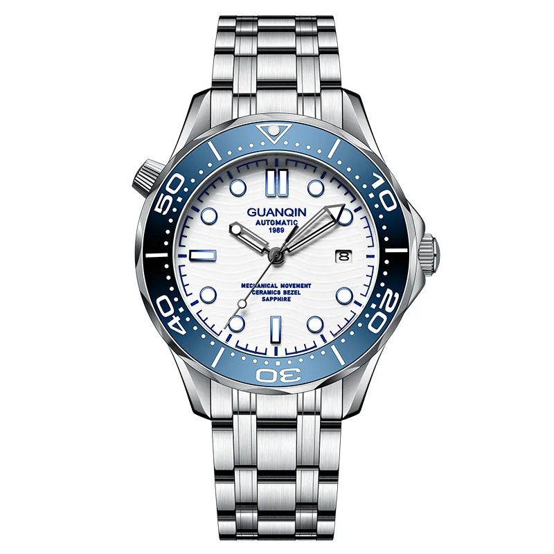 2023 New Model GUANQIN  OEM ODM Custom Brand Mens Luxury Automatic Skeleton Mechanical Wrist Watches 100M Waterproof