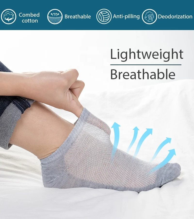 Доступен бесплатный образец, дешевые летние сетчатые короткие мужские носки