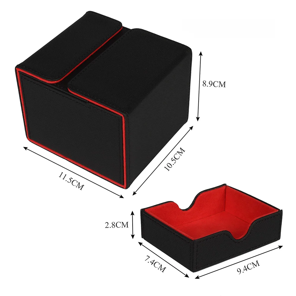 2 in 1 Card Deck Box for MTG Commander Decks Leather Deck Card Case for TCG Cards  with Magic Locking